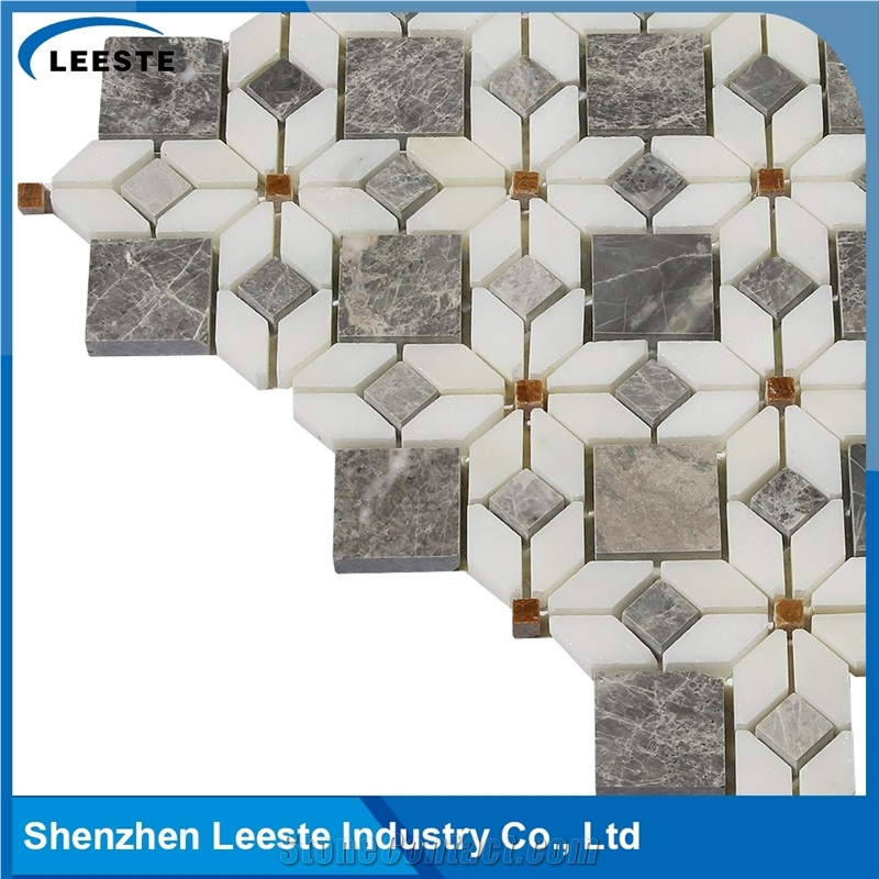 Classical Mix Color Honed Finished Stone Mosaic Tile