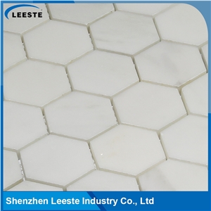 Danby White Marble Hexagon 2x2 Marble Mosaic Tiles