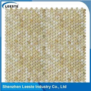 Factory Offered Penny Round 3/8 Thickness Honed Yellow Mosaic Tiles