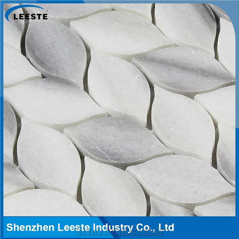 Factory Price 12 Honed Marble Mosaic Leaf Arts