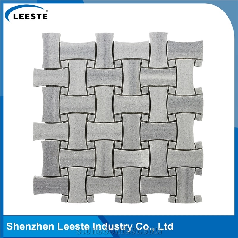 Honed Marmara Basketweave Grey Marble Mosaic Tiles