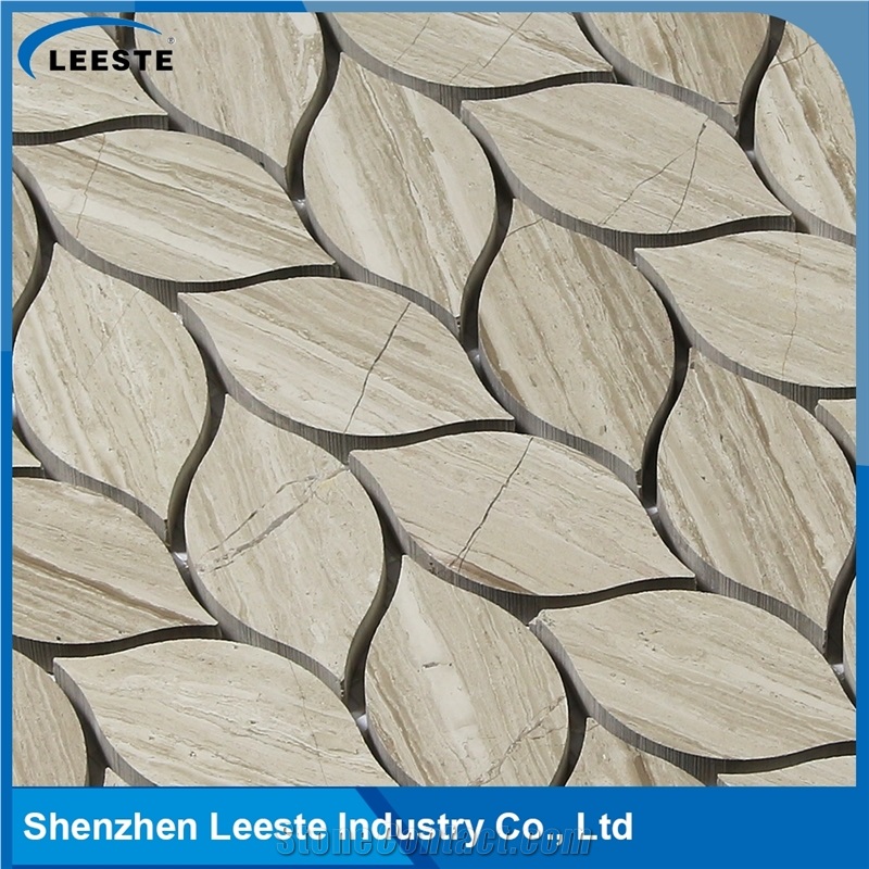 Manufacturers Sale Design Leaf Pattern White Oak Marble Tile