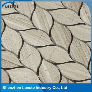 Manufacturers Sale Design Leaf Pattern White Oak Marble Tile