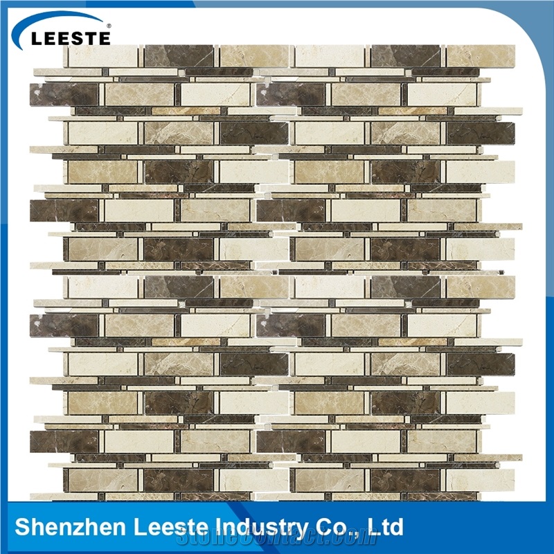 Mix Color and Mix Shape Wall Honed Mosaic Tiles