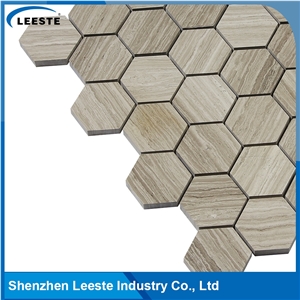 Natural Pure Professional Manufacture Hexagon 1"X2" Marble Oak Tile