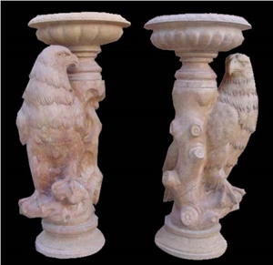 Animal Vase Marble Stone Sculpture Hand Carved Pot Mantel