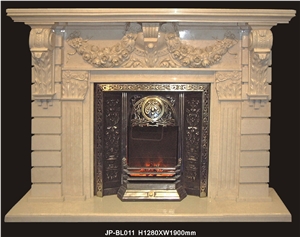 Artificial Sandstone Handcarved Fireplaces Mantel, Western Style