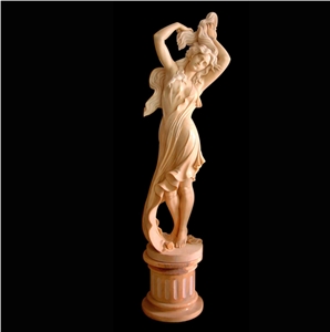 Beige&Green Marble Handcarved Sculptures Western Style Human Statue