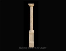 Beige Marble Handcarved Building Column, Western Style Pillars