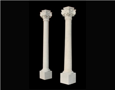 Beige Marble Handcarved Building Columns, Western Style Pillars