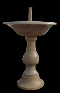 Beige Marble Outdoor Fountains,Handcarved Stone Wall Fountains