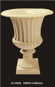 Beige Nature Sandstone Flower Pots,Handcarved Flower Vases