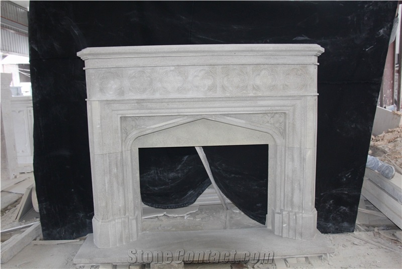Beige Sandstone Mark Bryan Fireplace Mantles,Fireplace Surround