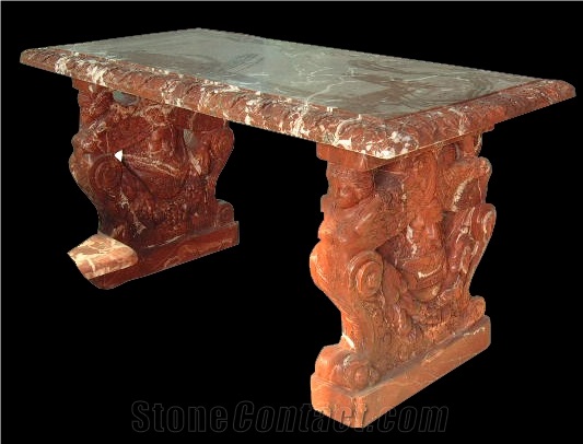 Bench and Table/Stone Outdoor Furniture