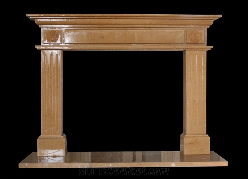 Black Marble Handcarved Fireplaces Mantel