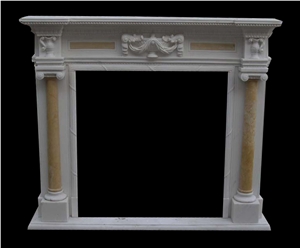 Brown Natural Sandstone Handcarved Fireplace Mantel,Fireplace Surround