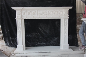 Carved Hand Sculpture Marble Stone Fireplace