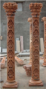 China White Sandstone Carving Columns