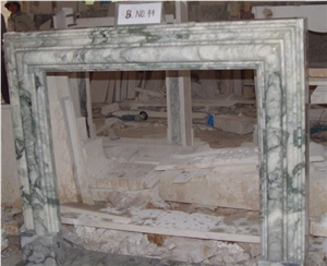 Chinese Arabesato Marble Fireplace Mantel Surround