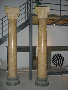 Column Pedestals,Baluster,Sculptured Columns,Beige Marble Column