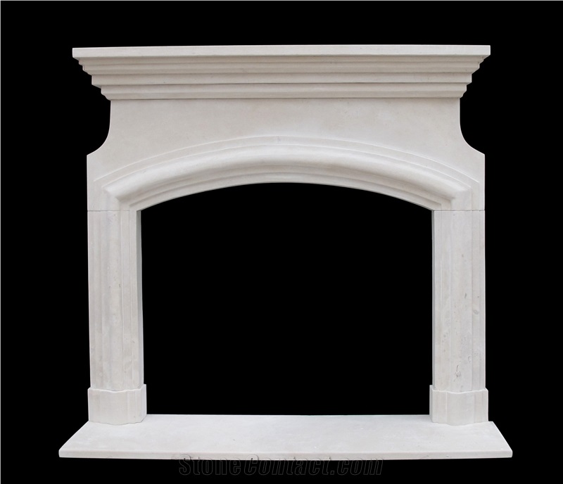 Cream Bello Limestone Fireplace Mantel