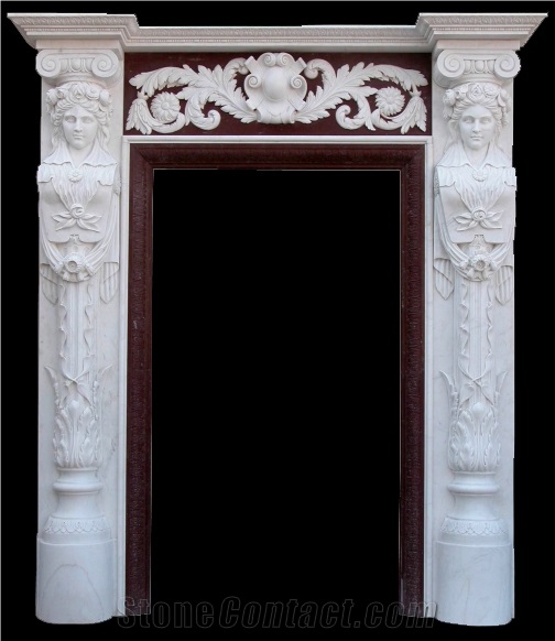Door Surroundmarble Stone Handcarved Mantel Column Marble