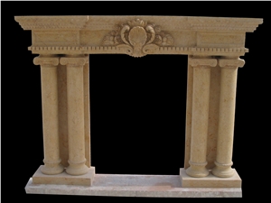 Fireplace Marble Stone Handcarved Mantel Indoor Outdoor Mode