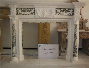 Fireplace Marble Stone Handcarved Mantel Indoor Outdoor Mode
