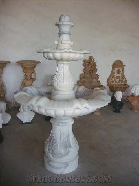 Fountain Animals Angel Marble Stone Handcarved Sculpture