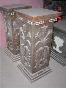 Gazebo Table Bench Vase Marble Stone Fireplace Sculpture Handcarved