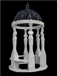 Gazebo Table Oh Vase Marble Stone Fireplace Sculpture Handcarved