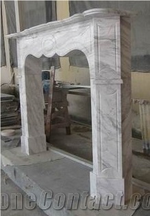 Greek Volakas Marble Fireplace Mantel Surround