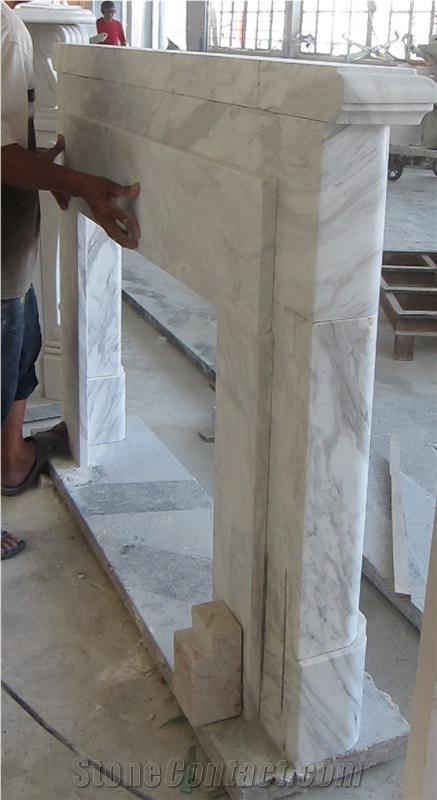 Greek Volakes Marble Fireplace Mantel Hearth