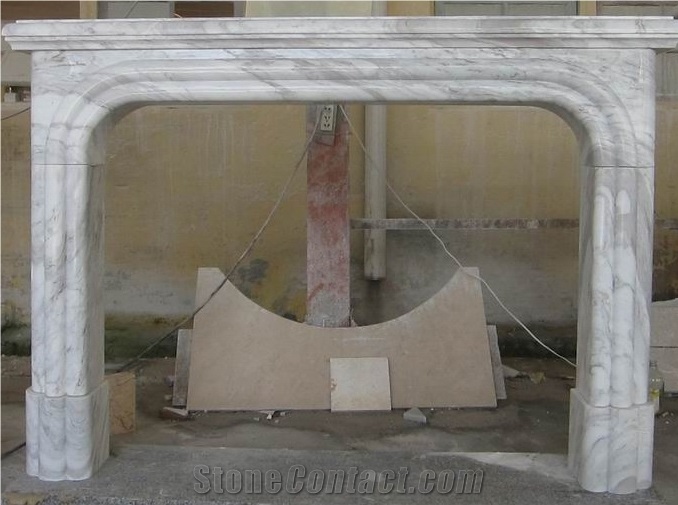 Greek Volakes Marble Fireplace Mantel Hearth