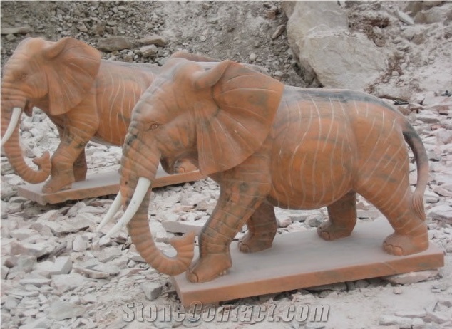 Hancarved Animal Sculpture Garden Stone Sculpture
