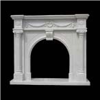 Hand Carved Hunan White Marble Sculptured Fireplaces Mantel