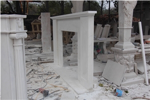 Hand Carved Marble Stone Fireplace Mantel