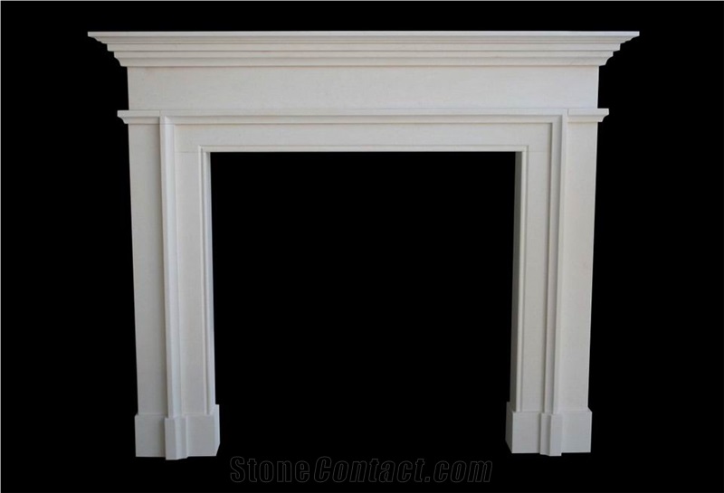 Hand Carved Marble Stone Western Style White Sculpture Fireplace