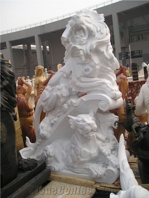 Handcarved Marble Sculptured Animal Sculptures, Outdoor Statues