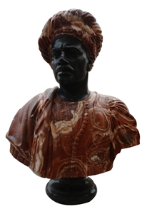 Handcarved Portrait Human Sculptures, Red Marble Statues