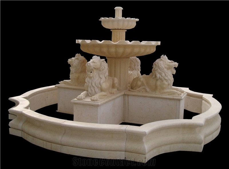 Lion Sculpture Marble Stone Fountain Handcarved Animal