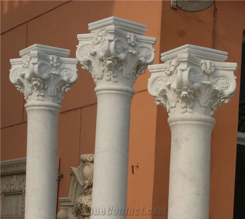 Marble Column Sculptured Roman Column Stone Pillar