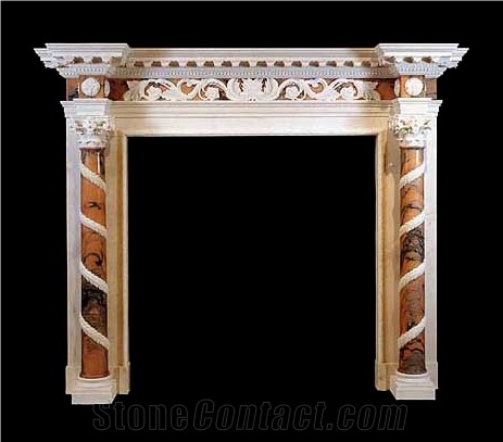 Marble Inlaid Fireplace Mantel Fireplace Surround