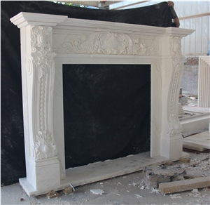 Marble Stone Fireplace Sculpture Carved