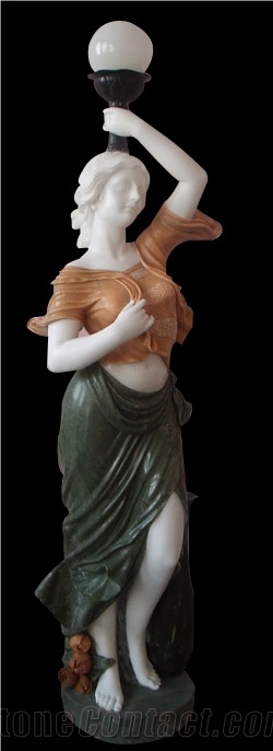 Multicolor Sculptured Human Statue,Handcarved Marble Sculptured Statue