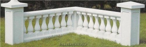 Natural Stone Hand Carved Balustrade, Western Style Sculptured Railing