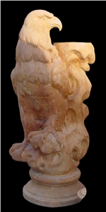 Natural Stone Handcarved Animal Statues, Sculptured Eagle Statues