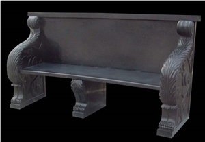 Natural Stone Handcarved Outdoor Table Sets, Western Sculptured Bench