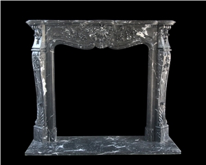 Nero Marquina Marble Fireplace Mantel