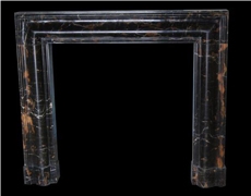 Portoro Marble Handcarved Fireplaces Mantel, Western Style Fireplace